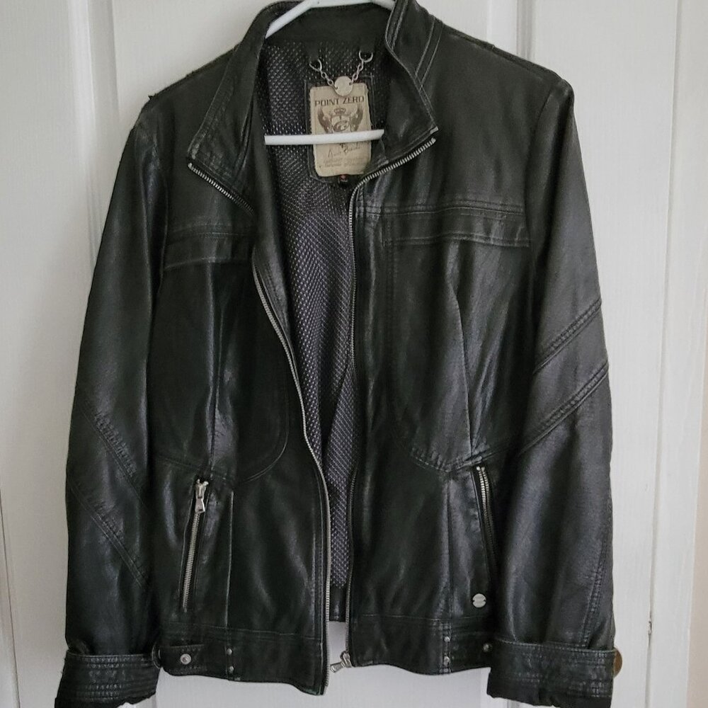 Faux Leather Bomber Jacket